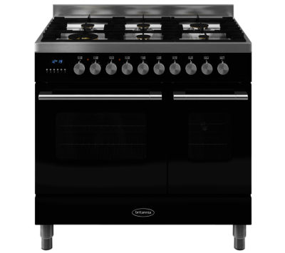 BRITANNIA  Delphi 90 Twin Dual Fuel Range Cooker - Gloss Black